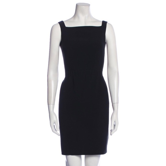 Moschino Dresses & Skirts - Moschino Vintage 2000s Y2K Square Neck Open Back Black Sheath Mini Dress EUC 4